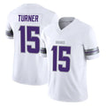 M.Vikings #15 Dallas Turner Player White Limited Alternate Vapor F.U.S.E. Home Game Odoa Stitched Jerseys
