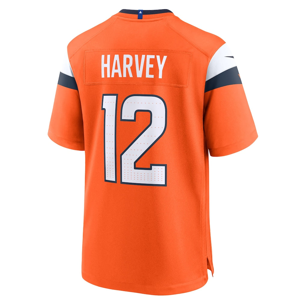 Odoa D.Broncos #12 RJ Harvey Orange Team Game Jersey