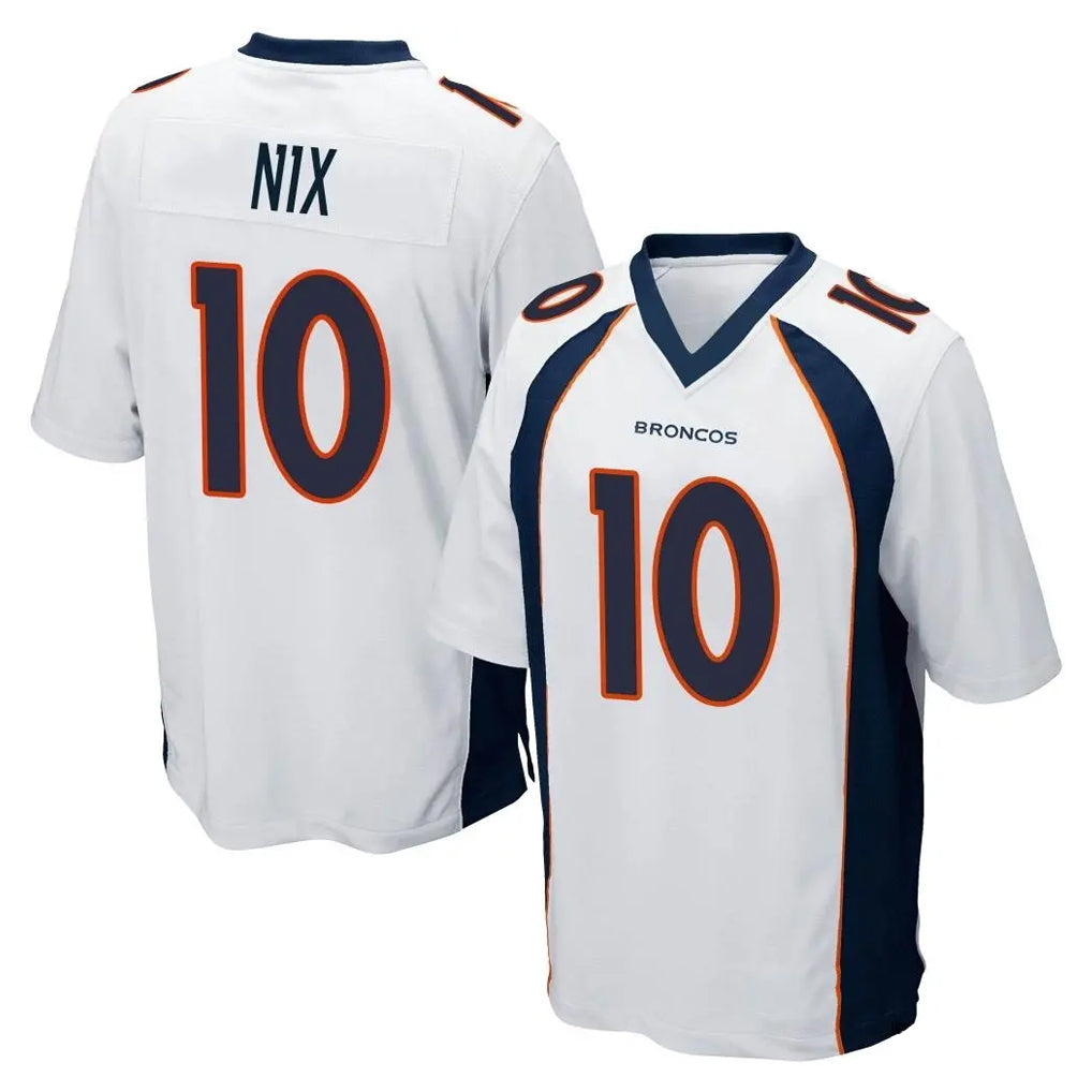 D.Broncos #10 Bo Nix Player White Game Odoa Stitched Jerseys