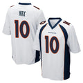 D.Broncos #10 Bo Nix Player White Game Odoa Stitched Jerseys