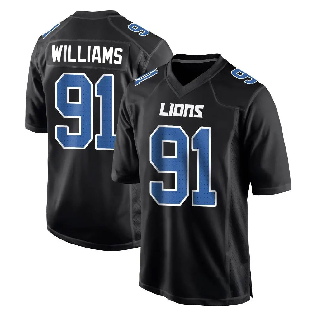 D.Lions #91 Tyleik Williams Player Black Fashion Home Game Odoa Stitched Jerseys