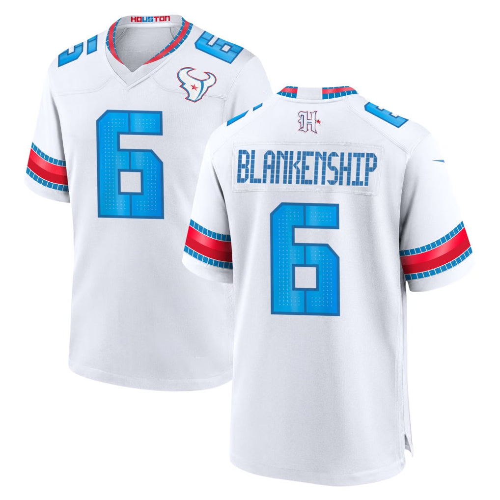 H.Texans #6 Reed Blankenship Player Whtie 2026 Rivalries Vapor Home Game Odoa Stitched jerseys