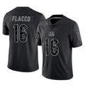 C.Bengals #16 Joe Flacco Player Black Reflective Limited Game Odoa Stitched Jerseys