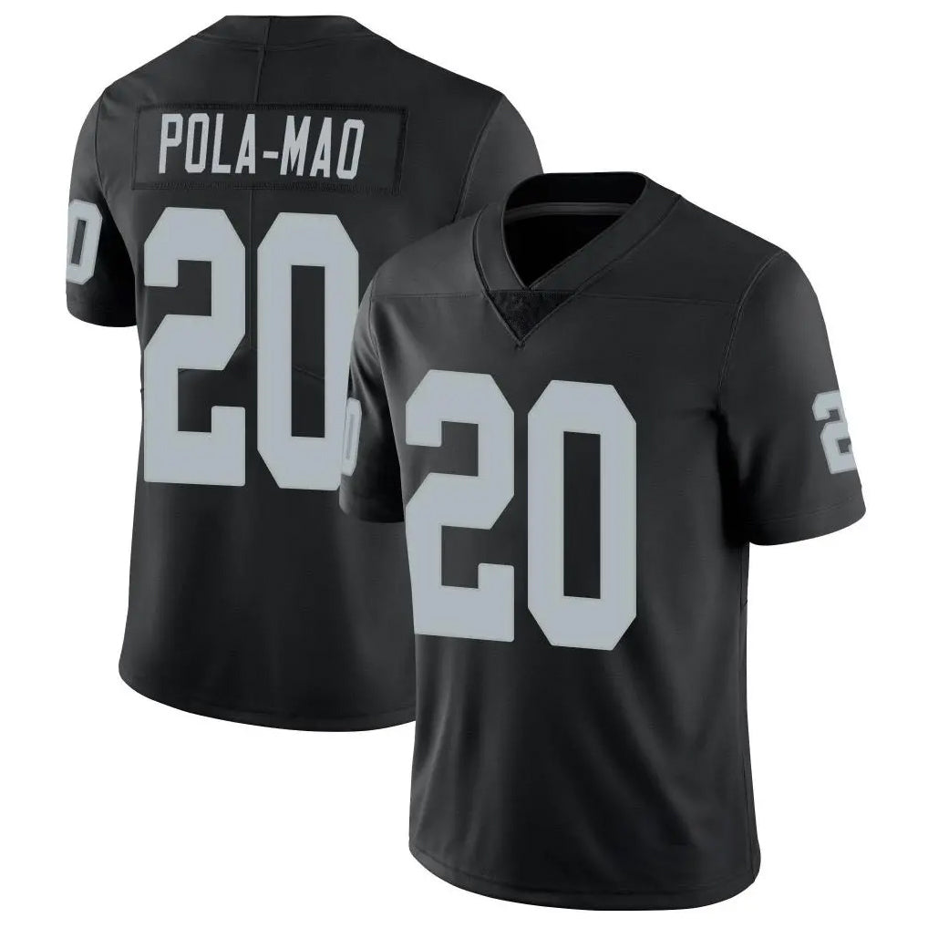 LV.Raiders #20 Isaiah Pola-Mao Player Black Limited Vapor Untouchable Home Game Odoa Stitched Jerseys
