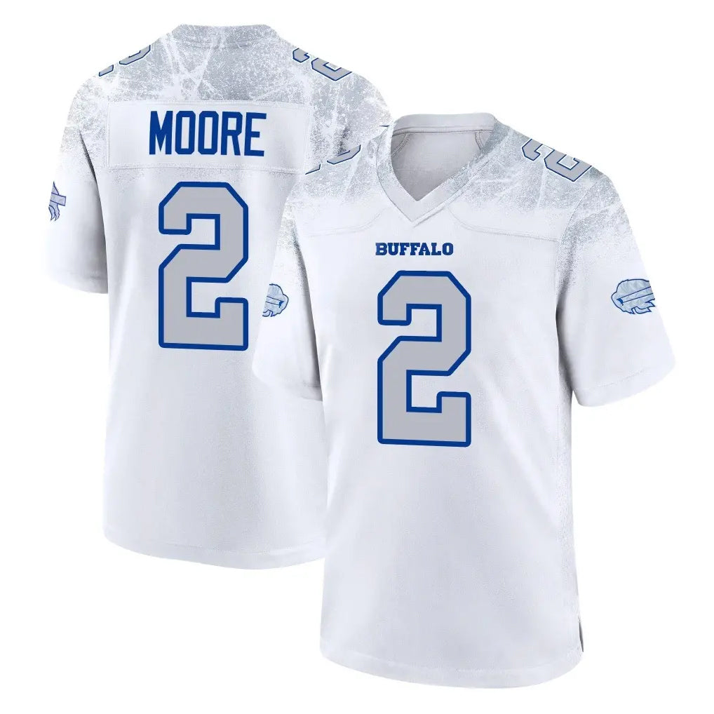 B.Bills #2 DJ Moore Player White Rivalries Collection Game Odoa Stitched Jerseys