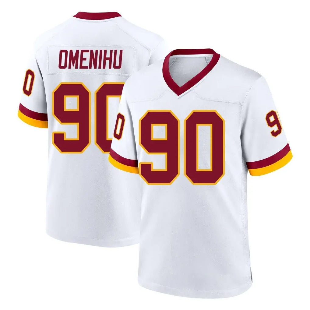 W.Commanders #90 Charles Omenihu Player White Home Game Odoa Stitched Jerseys
