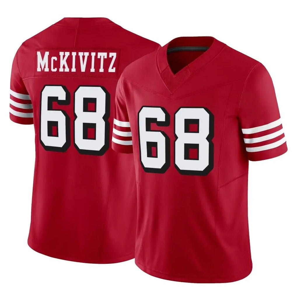 SF.49ers #68 Colton McKivitz Player Red Limited Alternate Vapor F.U.S.E. Home Game Odoa Stitched Jerseys