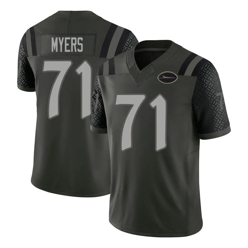 NY.Jets #71 Josh Myers Player Green Limited 2025 Rivalries Collection Home Game Odoa Stitched Jerseys