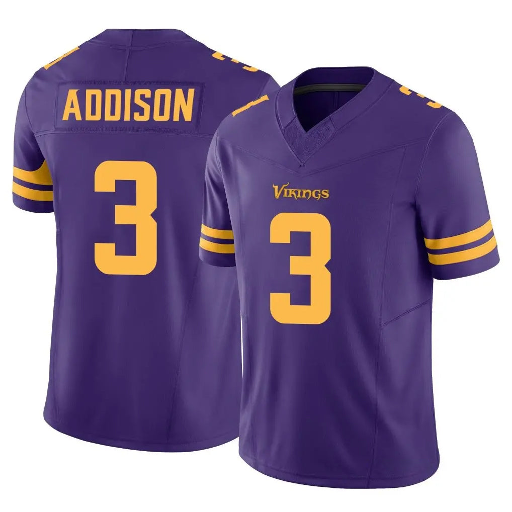 M.Vikings #3 Jordan Addison Player Purple Limited Alternate Vapor F.U.S.E. Home Game Odoa Stitched Jerseys