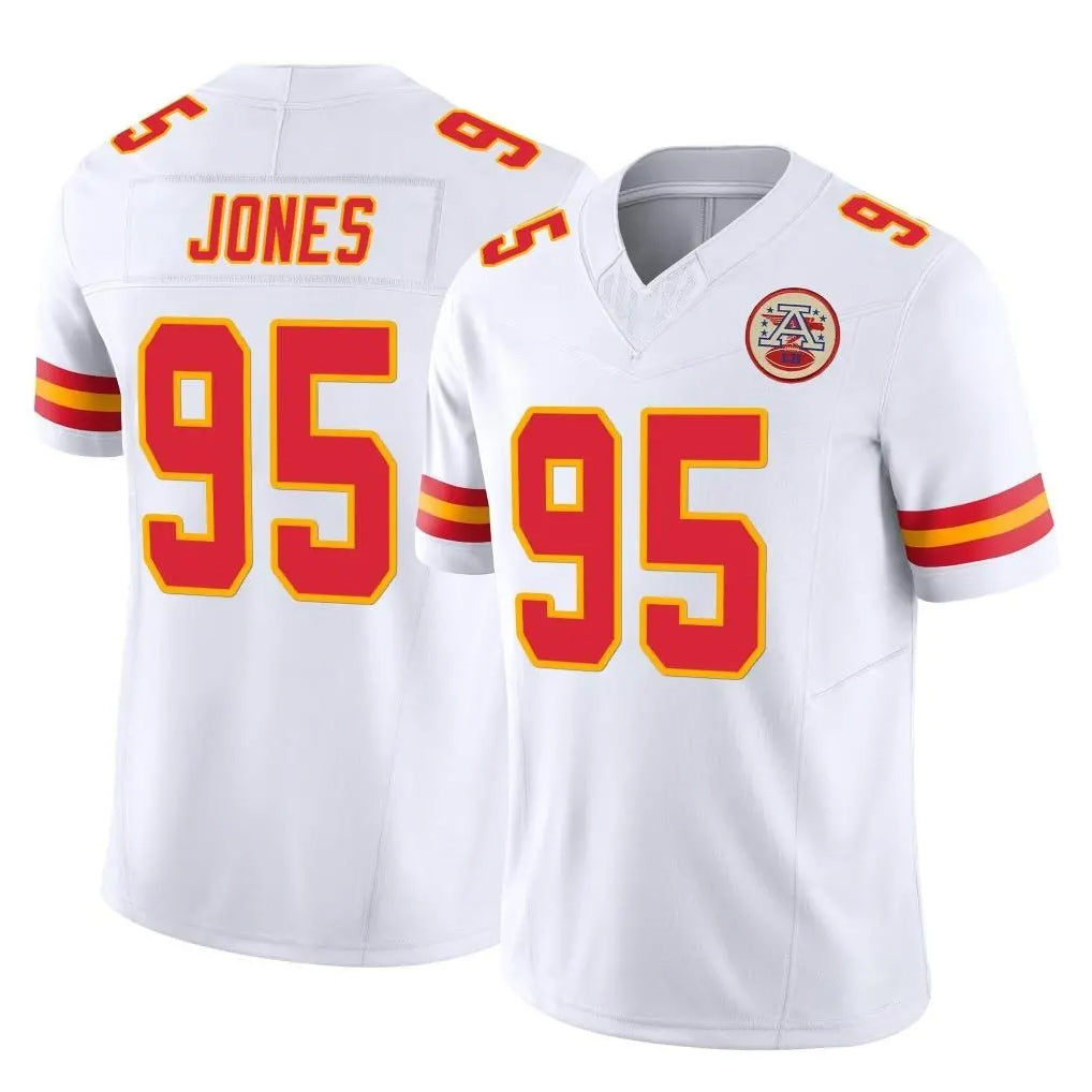 KC.Chiefs #95 Chris Jones Player White Limited Vapor F.U.S.E. Home Game Odoa Stitched Jerseys