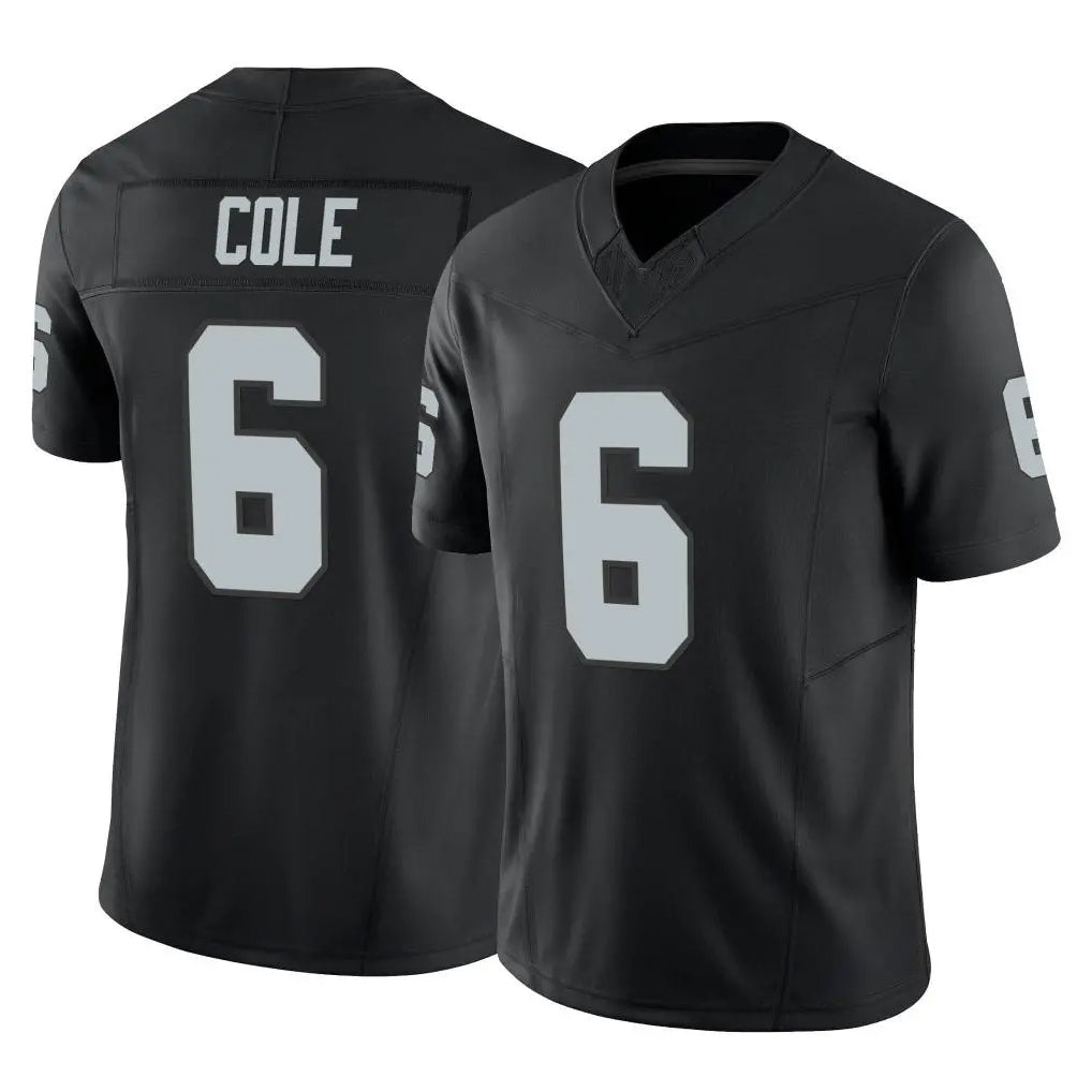 LV.Raiders #6 A.J. Cole Player Black Limited Vapor F.U.S.E. Home Game Odoa Stitched Jerseys