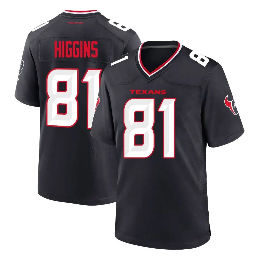H.Texans #81 Jayden Higgins Player Navy Team Home Game Odoa Stitched Jerseys