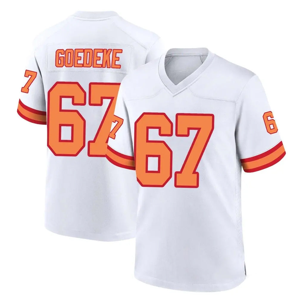 TB.Buccaneers #67 Luke Goedeke Player White '76 Home Game Odoa Stitched Jerseys