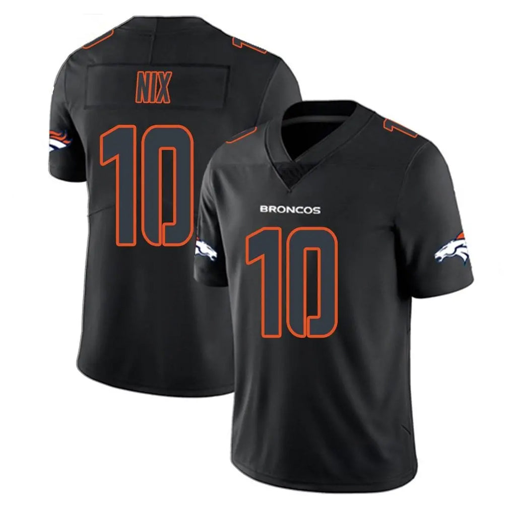 D.Broncos #10 Bo Nix Player Black Impact Limited Game Odoa Stitched Jerseys