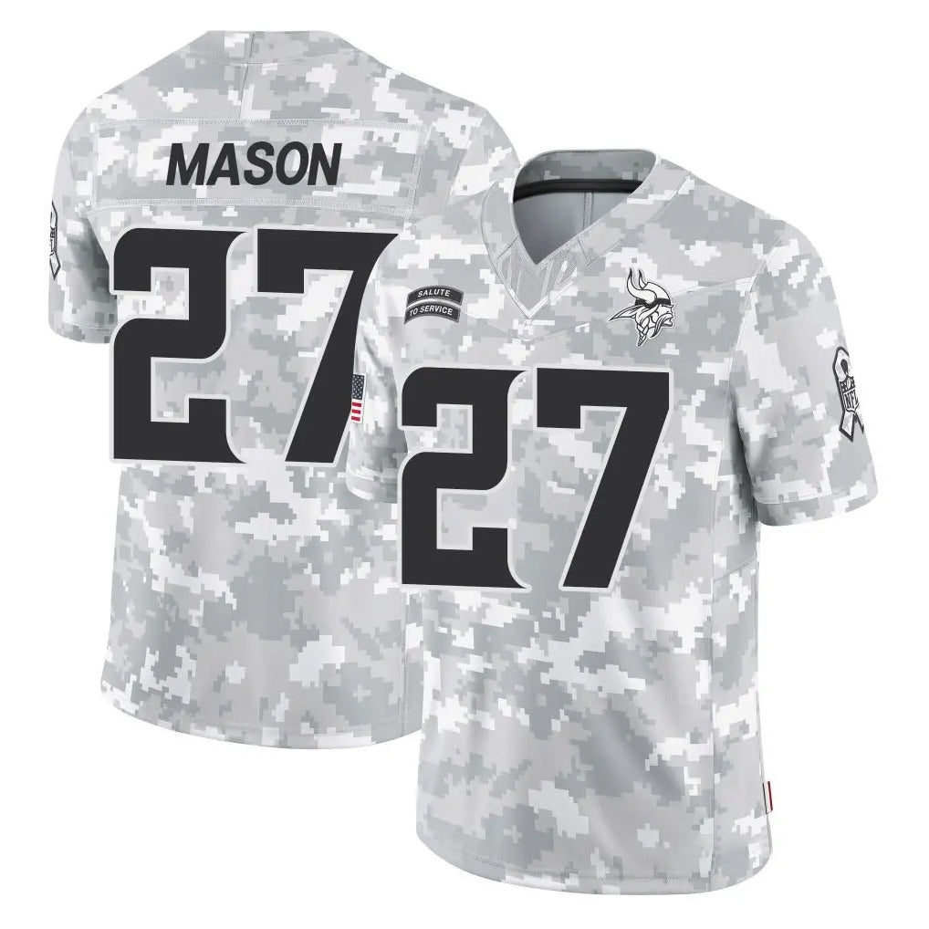M.Vikings #27 Jordan Mason Player Arctic Camo Salute To Service Limited Game Odoa Stitched Jerseys