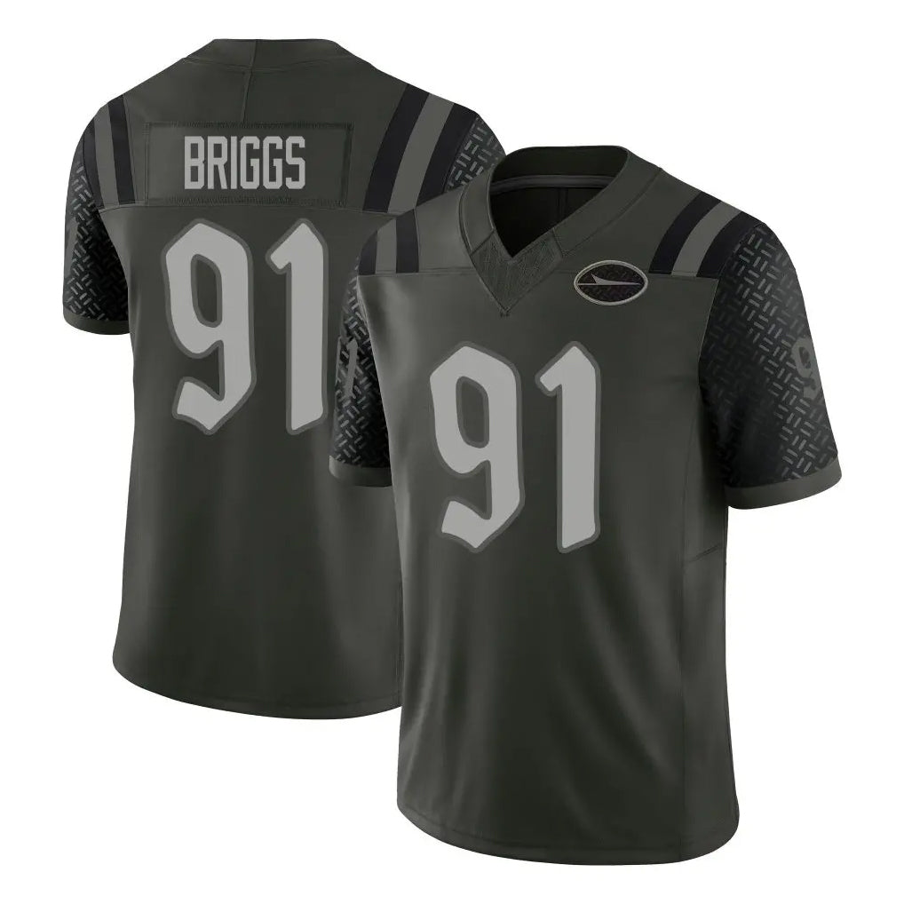 NY.Jets #91 Jowon Briggs Player Green Limited 2025 Rivalries Collection Home Game Odoa Stitched Jerseys