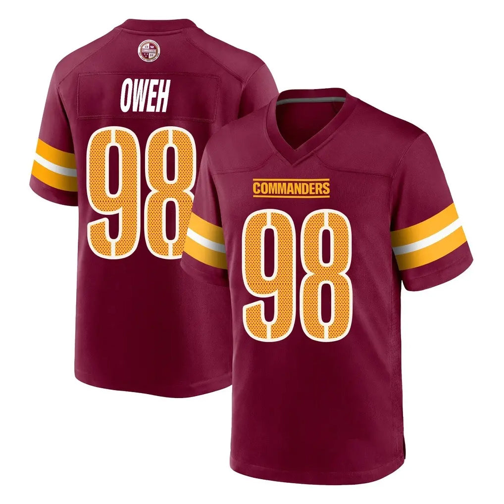 W.Commanders #98 Odafe Oweh Player Burgundy Home Game Odoa Stitched Jerseys