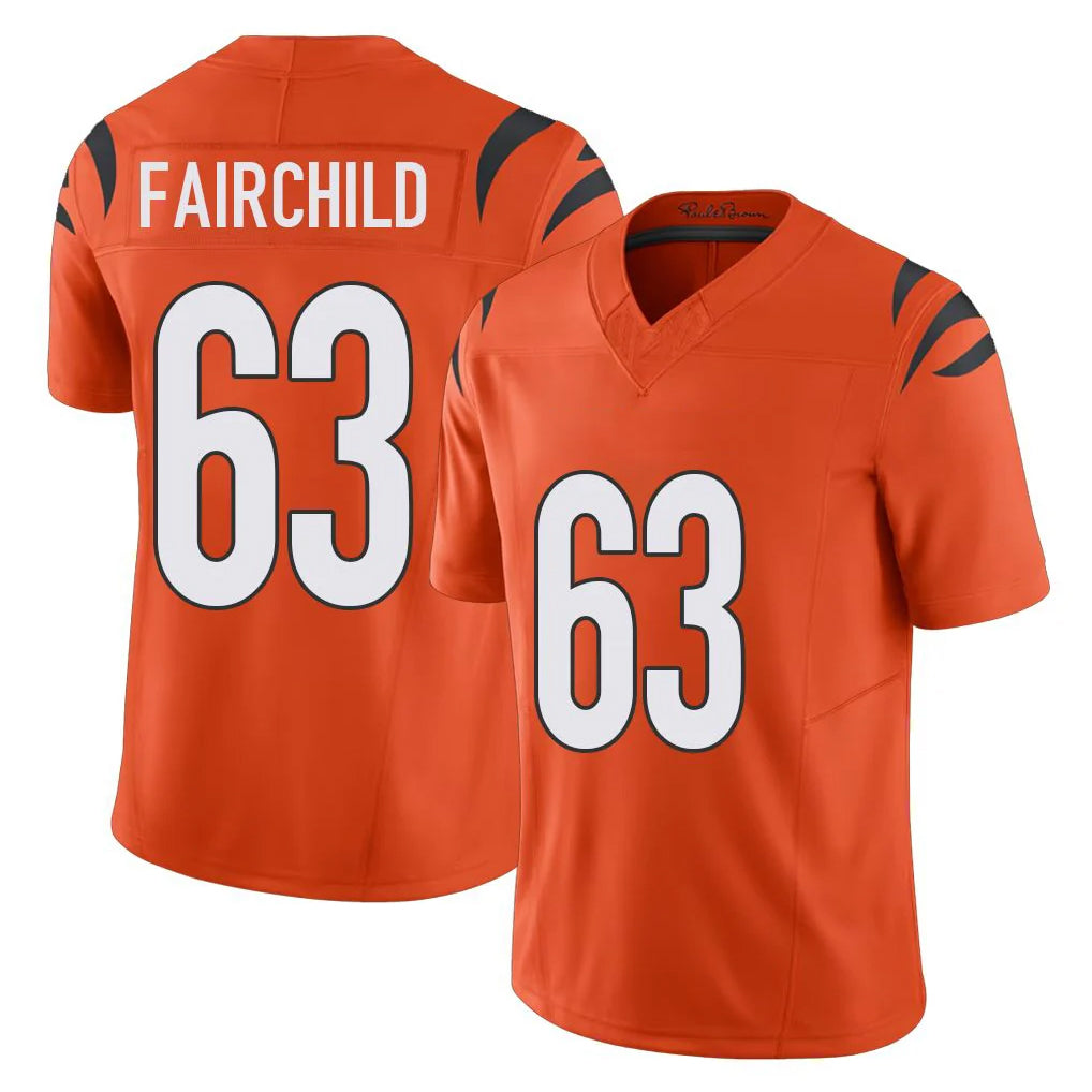 C.Bengals #63 Dylan Fairchild Player Orange Vapor F.U.S.E. Limited Home Game Odoa Stitched Jerseys