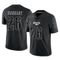 P.Eagles #26 Saquon Barkley Player Black Reflective Limited Home Game Odoa Stitched Jerseys