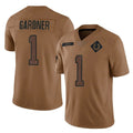 IN.Colts #1 Sauce Gardner Player Brown Salute To Service Limited Odoa Stitched Jerseys