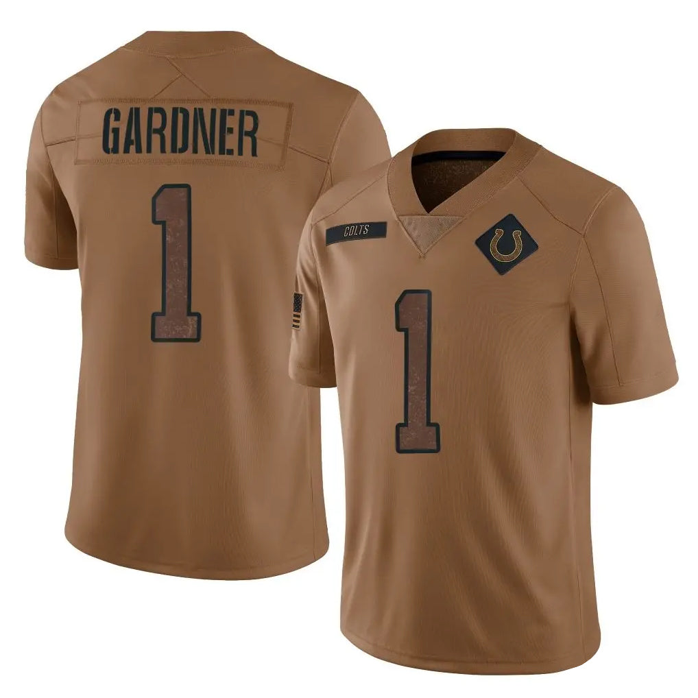 IN.Colts #1 Sauce Gardner Player Brown Salute To Service Limited Odoa Stitched Jerseys