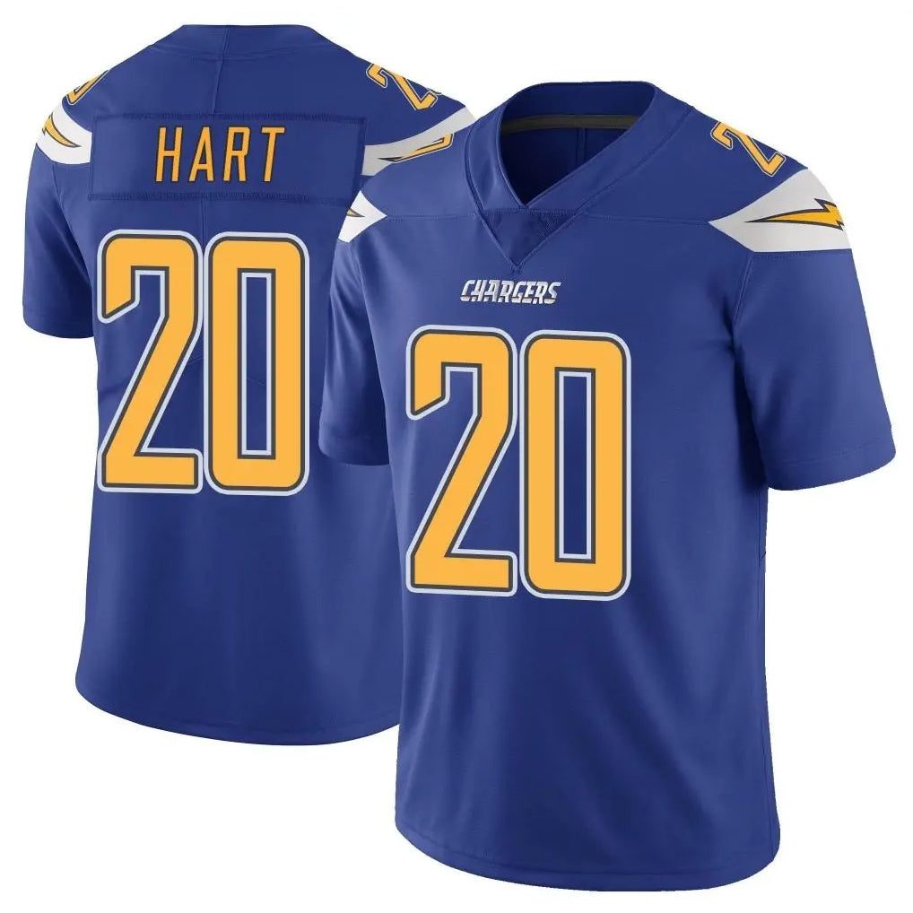 LA.Chargers #20 Cam Hart Player Royal Limited Color Rush Vapor Untouchable Home Game Odoa Stitched Jerseys