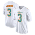 M.Dolphins #3 Chris Johnson Player White Fashion Home Game Odoa Stitched Jerseys