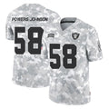 LV.Raiders #58 Jackson Powers-Johnson Player Arctic Camo Salute To Service Limited Game Odoa Stitched Jerseys