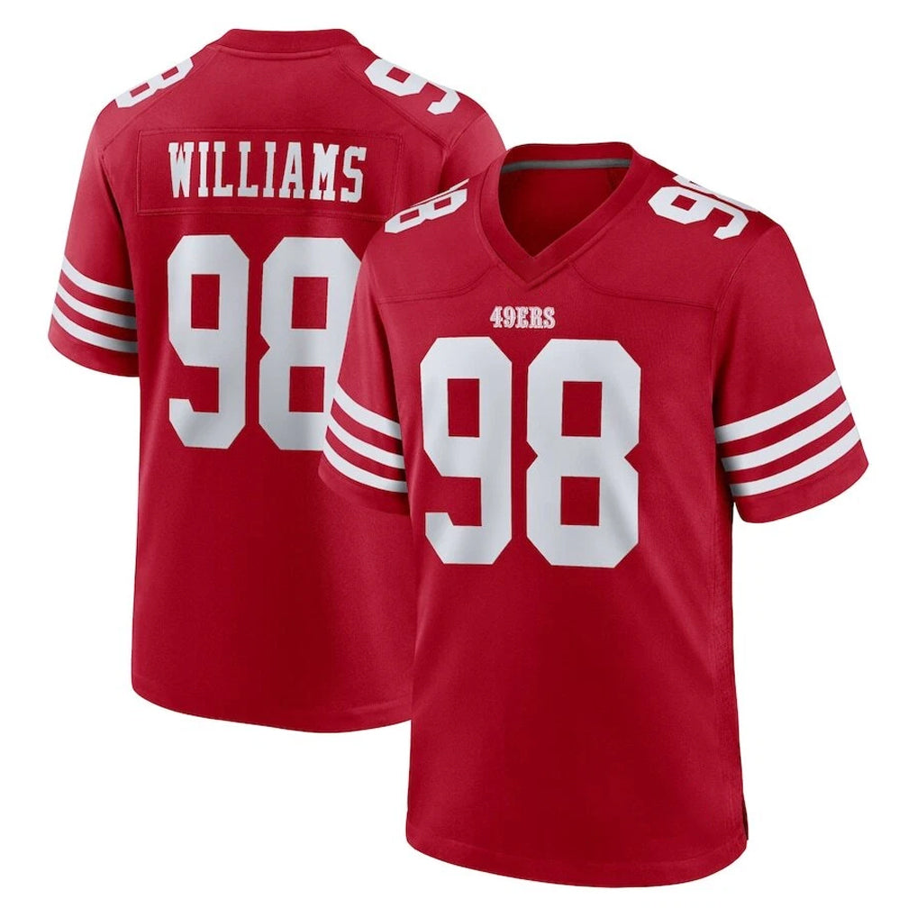 SF.49ers #98 Mykel Williams Player Red Game Home Odoa Stitched Jerseys