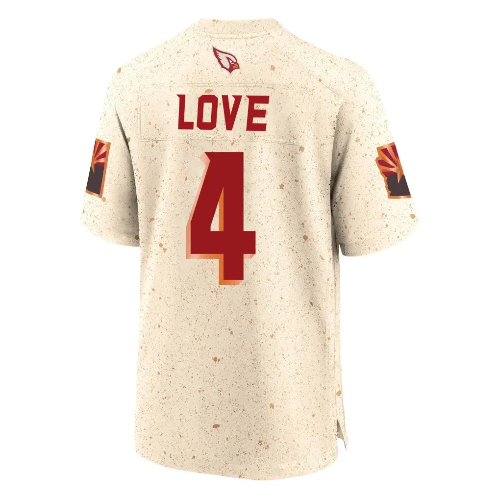 A.Cardinals #4 Jeremiyah Love Player Cream Rivalries Collection Game Odoa Stitched Jerseys