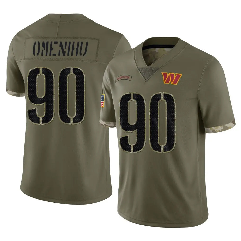 W.Commanders #90 Charles Omenihu Player Olive Salute To Service Limited Home Game Odoa Stitched Jerseys