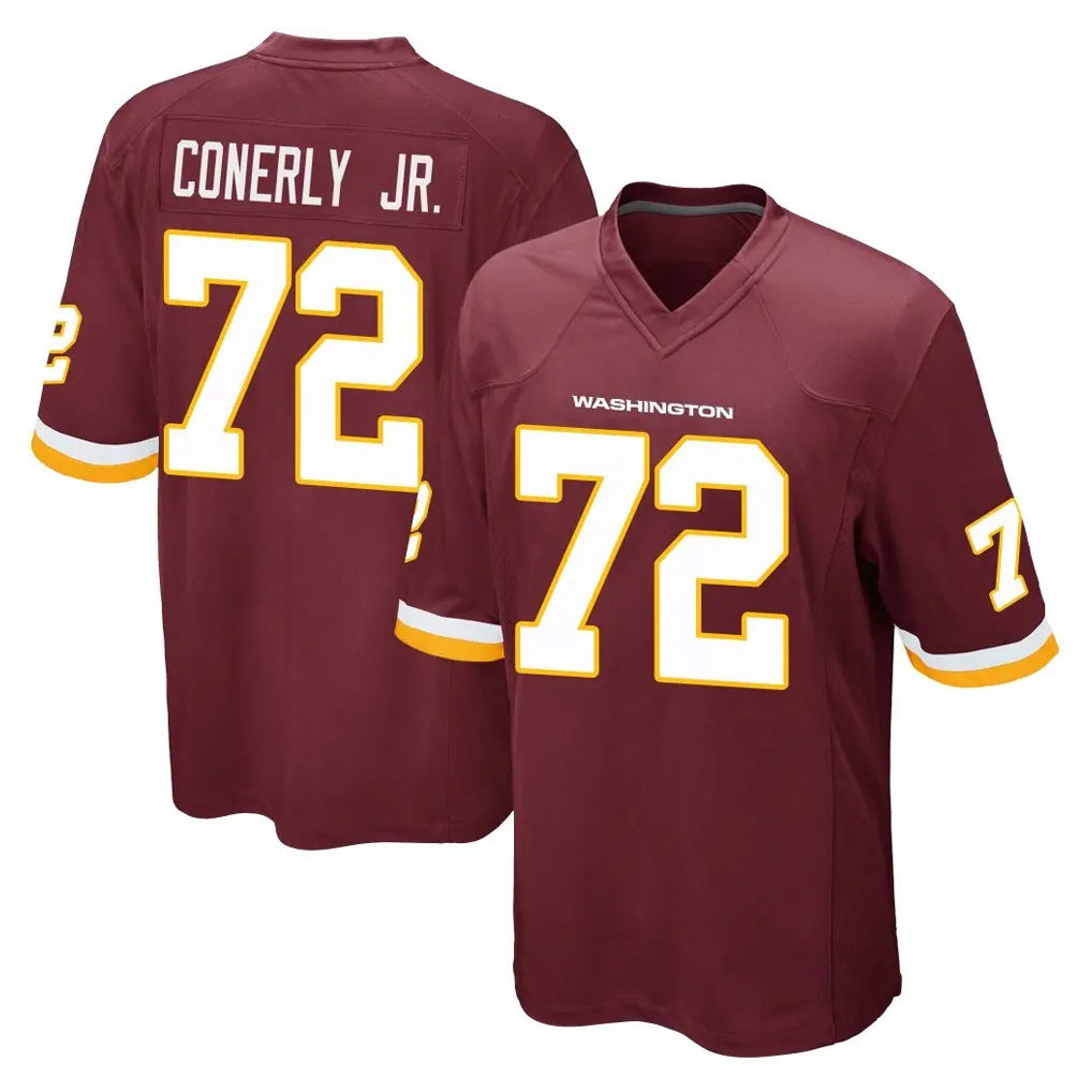 W.Commanders #72 Josh Conerly Jr. Player Burgundy Team Color Home Game Odoa Stitched Jerseys