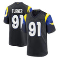 LA.Rams #91 Kobie Turner Player Black Midnight Rivalries Collection Home Game Odoa Stitched Jerseys
