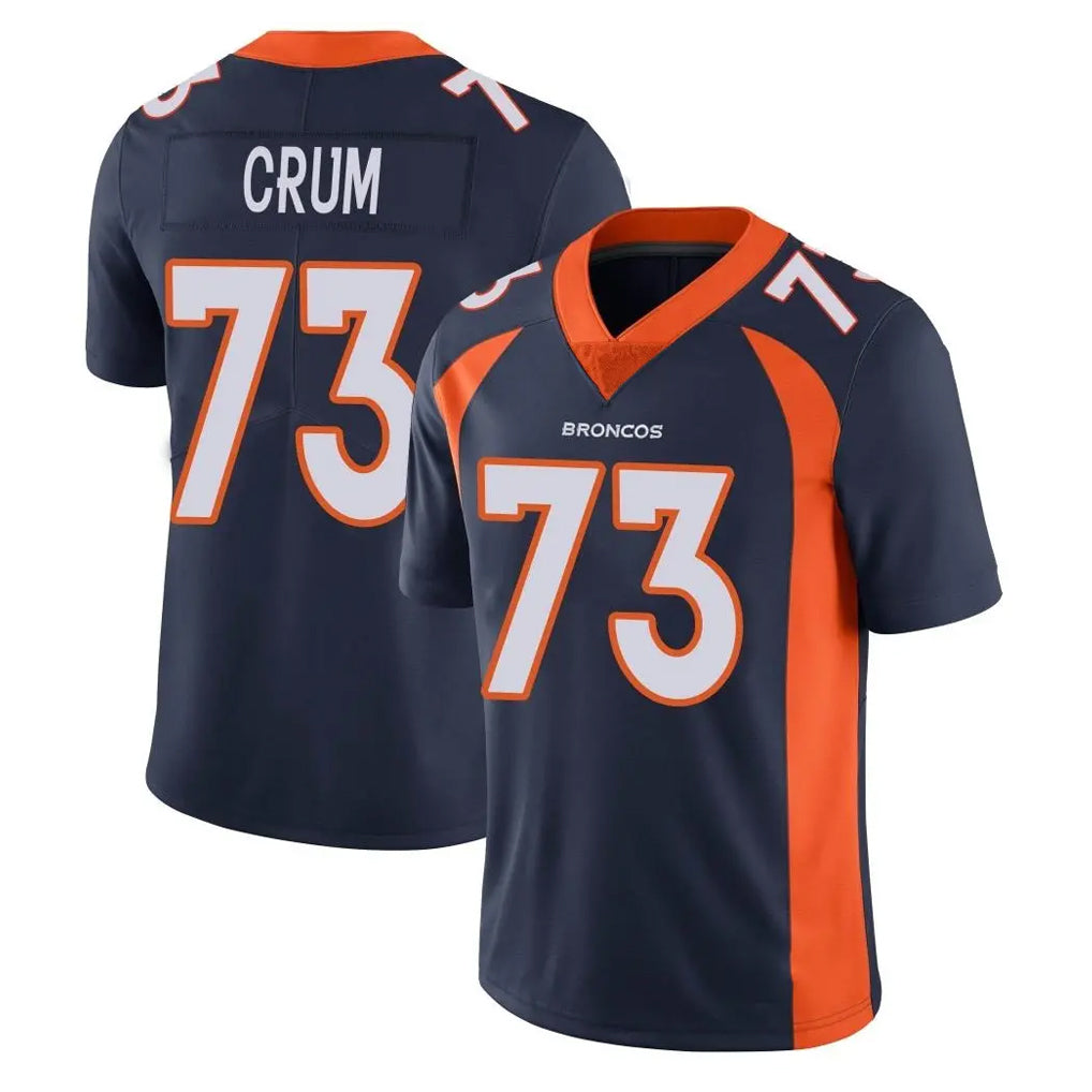 D.Broncos #73 Frank Crum Player Navy Vapor Untouchable Limited Game Odoa Stitched Jerseys