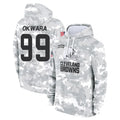 C.Browns #99 Julian Okwara Player Arctic Camo Salute to Service Hoodies Limited Game Odoa Stitched Jerseys