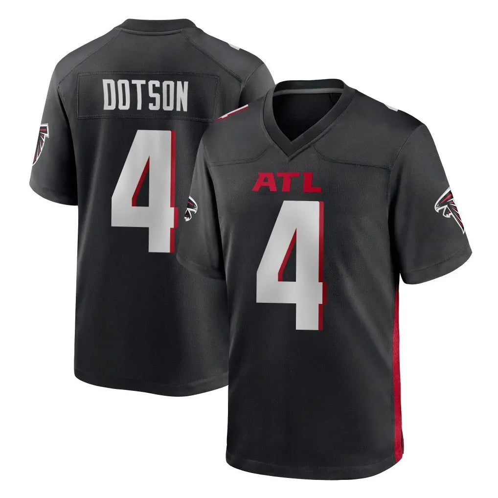 A.Falcons #4 Jahan Dotson Player Black Home Game Odoa Stitched Jerseys