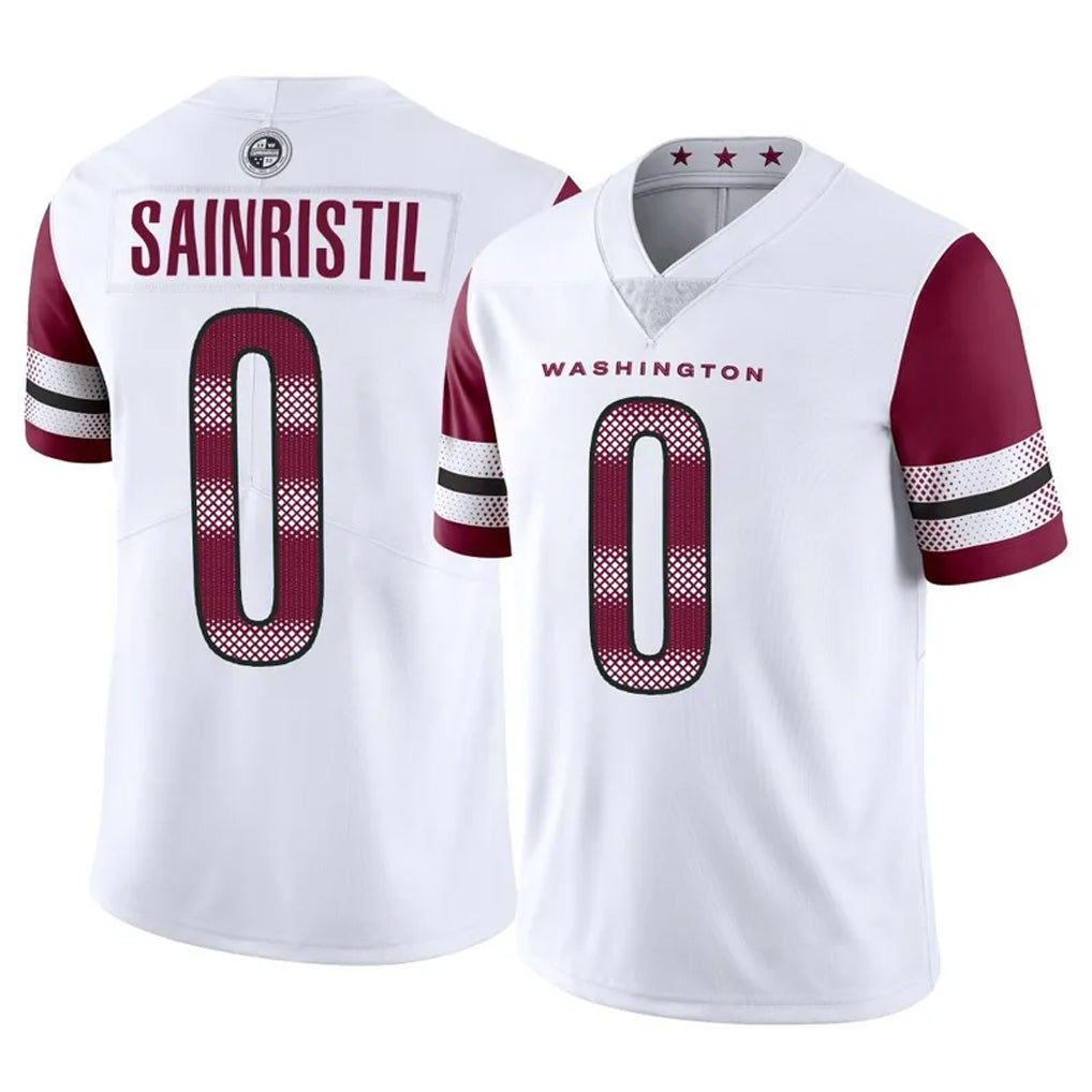 W.Commanders #0 Mike Sainristil Player White Limited Vapor Home Game Odoa Stitched Jerseys