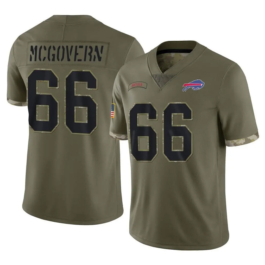 B.Bills #66 Connor McGovern Player Olive Salute To Service Odoa Stitched Jerseys