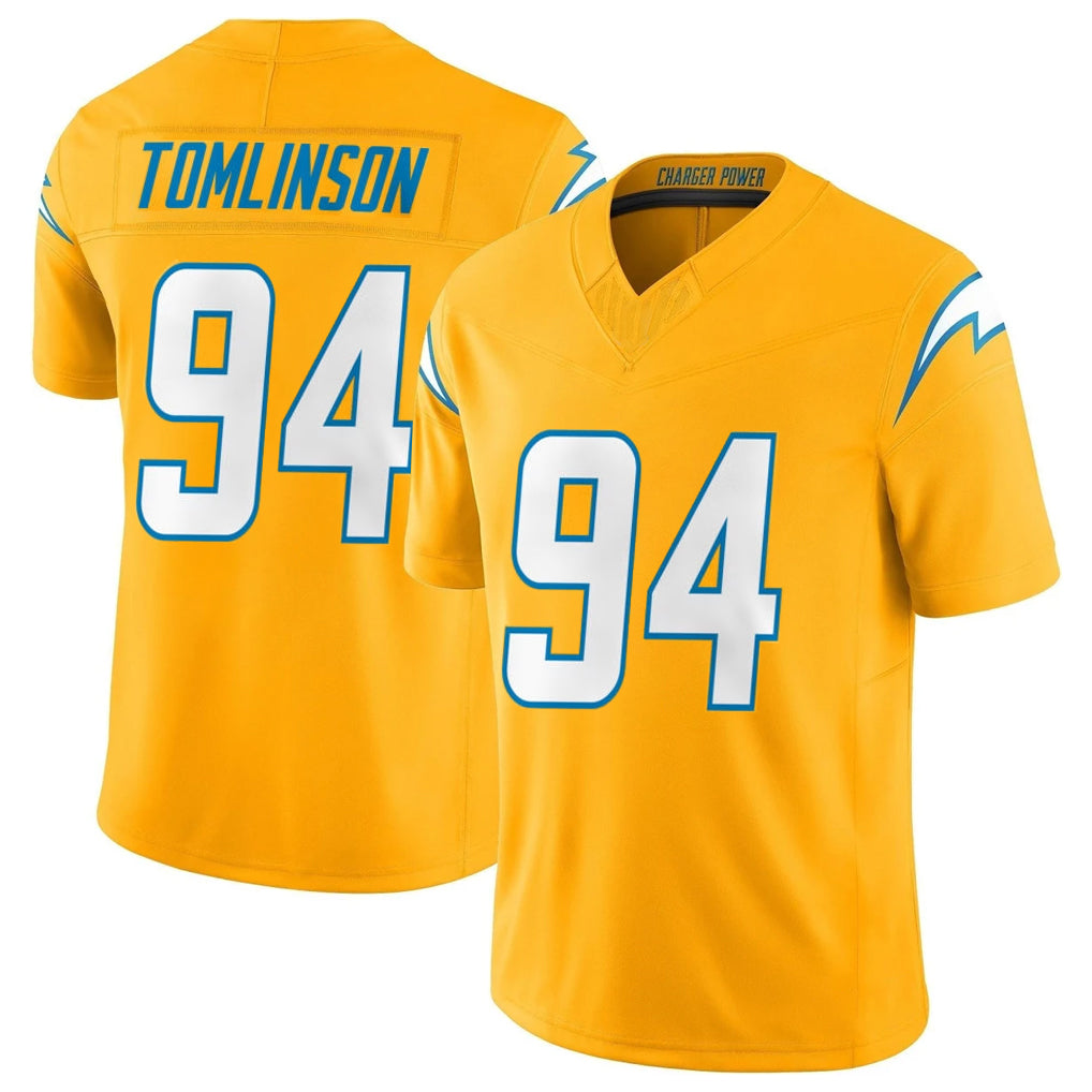 LA.Chargers #94 Dalvin Tomlinson Player Gold Limited Vapor F.U.S.E. Home Game Odoa Stitched Jerseys