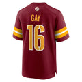 Odoa W.Commanders #16 Matt Gay Burgundy Team Game Jersey