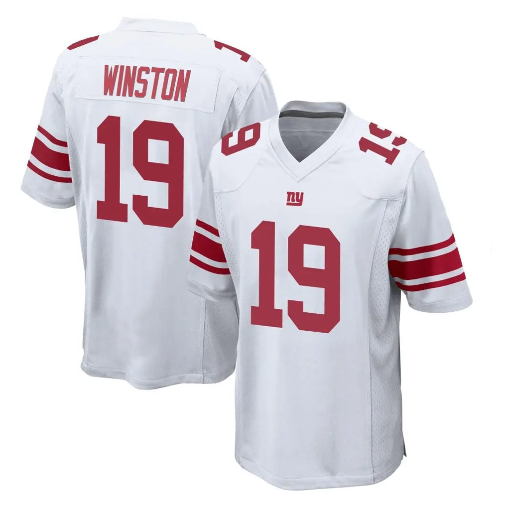 NY.Giants #19 Jameis Winston Player White Home Game Odoa Stitched Jerseys