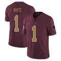 W.Commanders #1 Rachaad White Player Burgundy Alternate Vapor Untouchable Home Game Odoa Stitched Jerseys