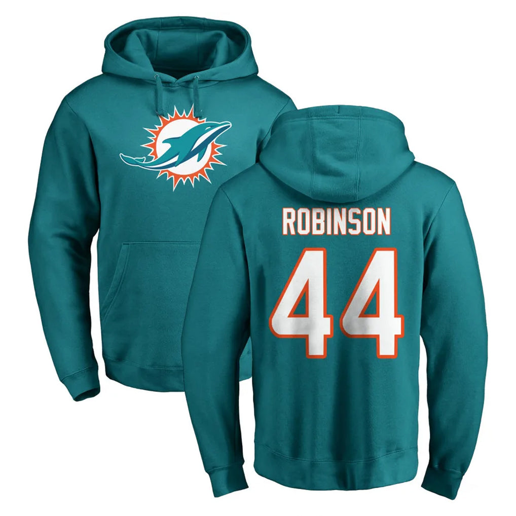 M.Dolphins #44 Chop Robinson Player Aqua LOGO Pullover Hoodies Limited Odoa Stitched Jerseys