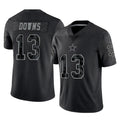 D.Cowboys #13 Caleb Downs Player Black Limited Reflective Home Game Odoa Stitched Jerseys