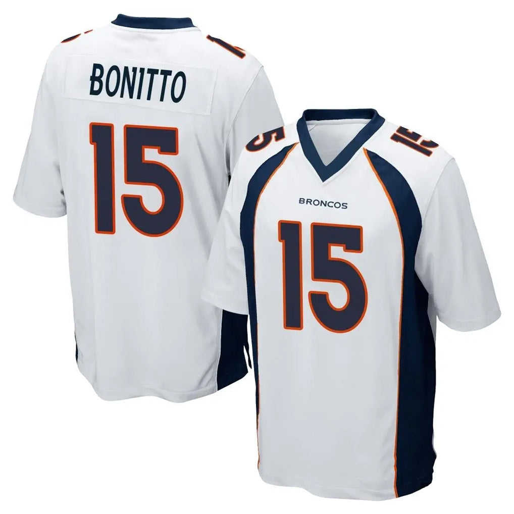 D.Broncos #15 Nik Bonitto Player White Game Odoa Stitched Jerseys