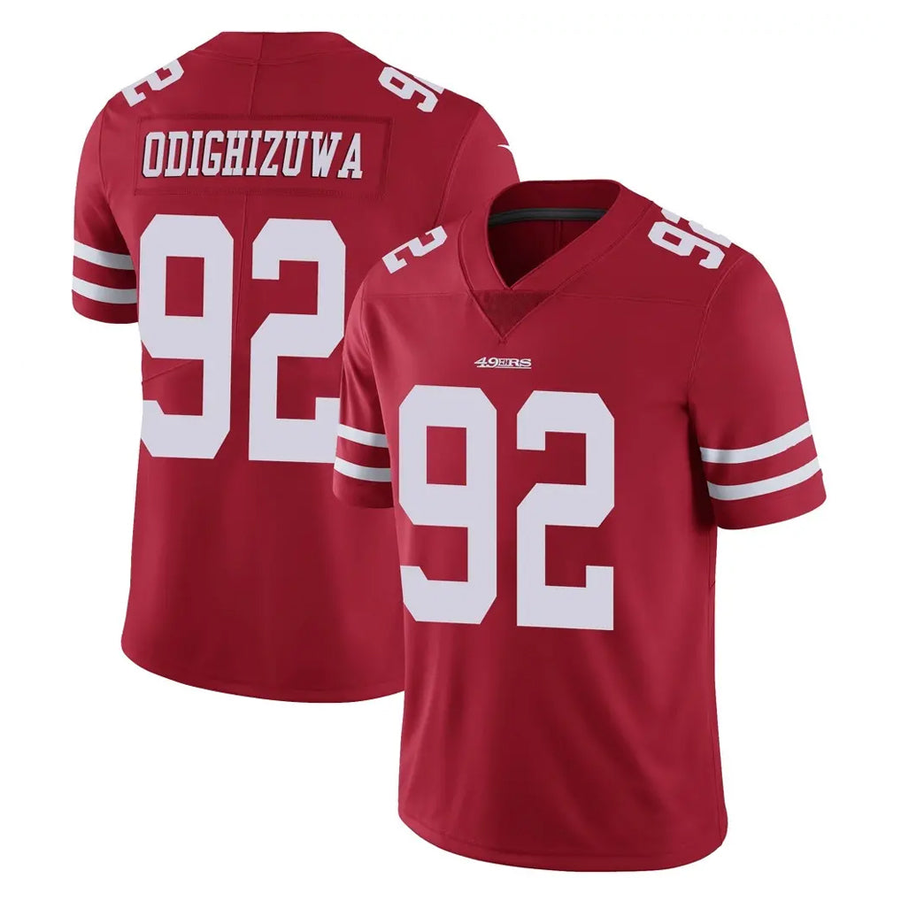 SF.49ers #92 Osa Odighizuwa Player Red Limited Vapor Untouchable Home Game Odoa Stitched Jerseys