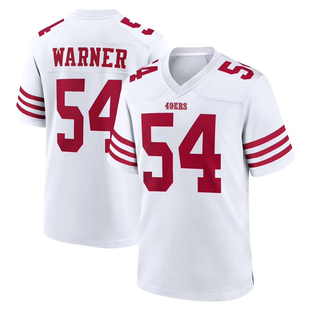 SF.49ers #54 Fred Warner Player White Game Home Odoa Stitched Jerseys