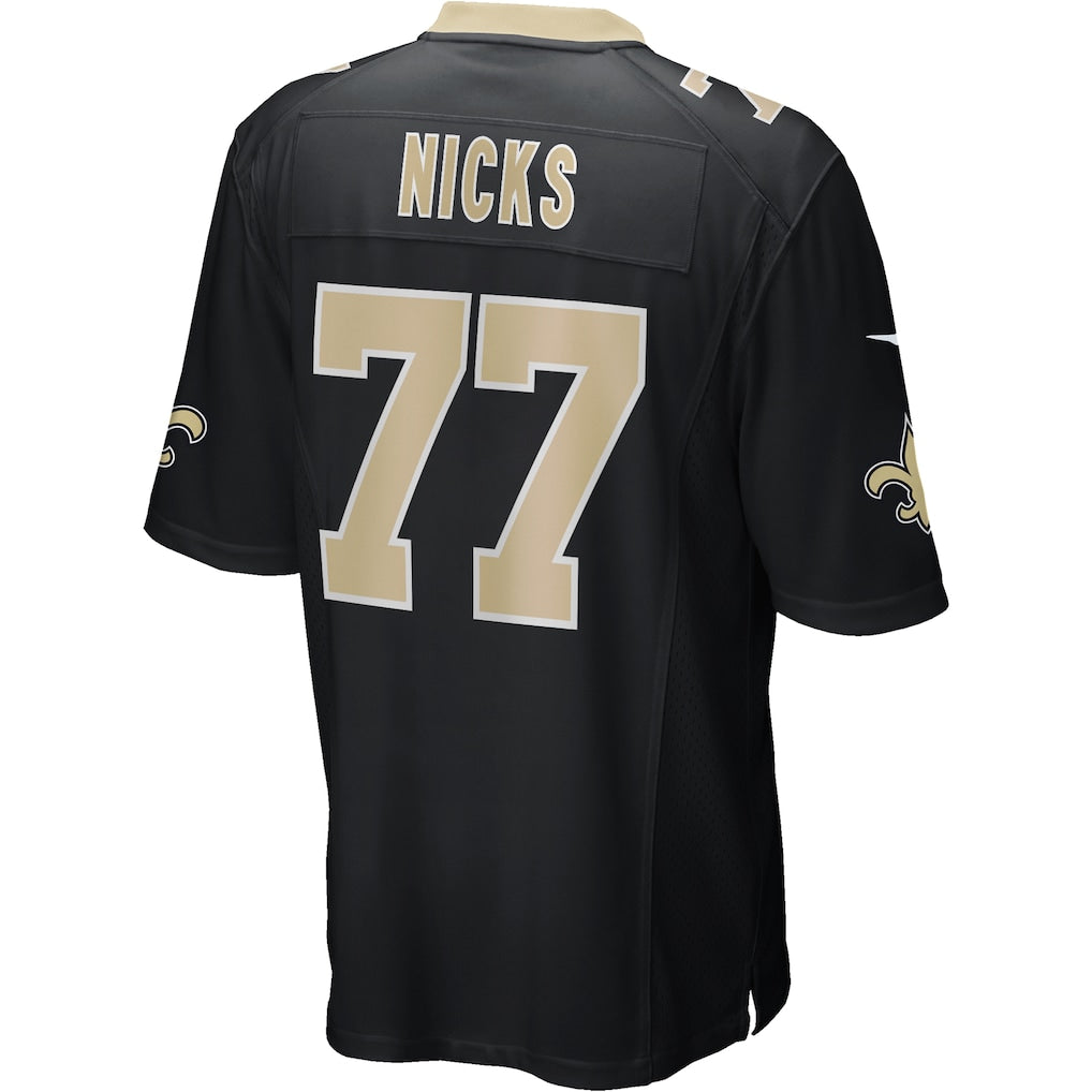 Odoa NO.Saints #77 Carl Nicks Black Game Retired Player Jersey