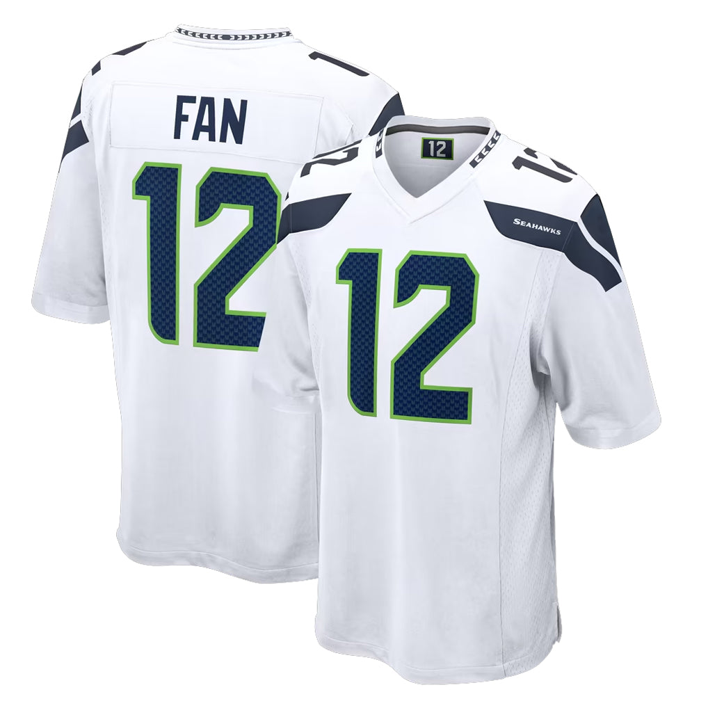 S.Seahawks #12 12th Fan Player White Home Game Odoa Stitched Jerseys