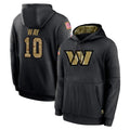 W.Commanders #10 Tress Way Player Black Salute to Service Performance Pullover Hoodies Home Game Odoa Stitched Jerseys